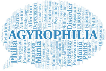 Fototapeta premium Agyrophilia word cloud. Type of Philia.