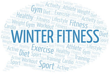 Winter Fitness word cloud. Wordcloud made with text only.