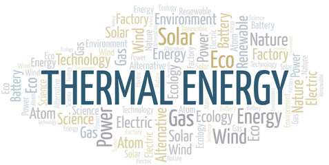 Thermal Energy word cloud. Wordcloud made with text only.