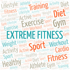 Extreme Fitness word cloud. Wordcloud made with text only.