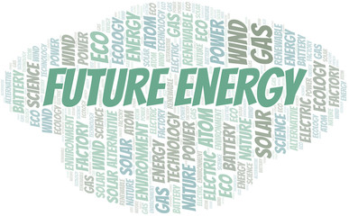 Obraz premium Future Energy word cloud. Wordcloud made with text only.
