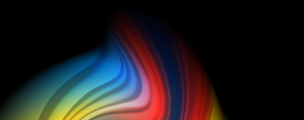 Flowing liquid colors - modern colorful flow poster. Wave liquid shapes. Art design for your design project