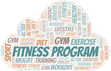 Fitness Program word cloud. Wordcloud made with text only.