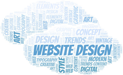 Obraz premium Website Design word cloud. Wordcloud made with text only.