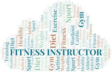 Fitness Instructor word cloud. Wordcloud made with text only.