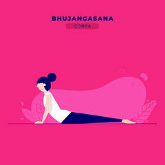 Cobra Yoga Pose Vector Illustration