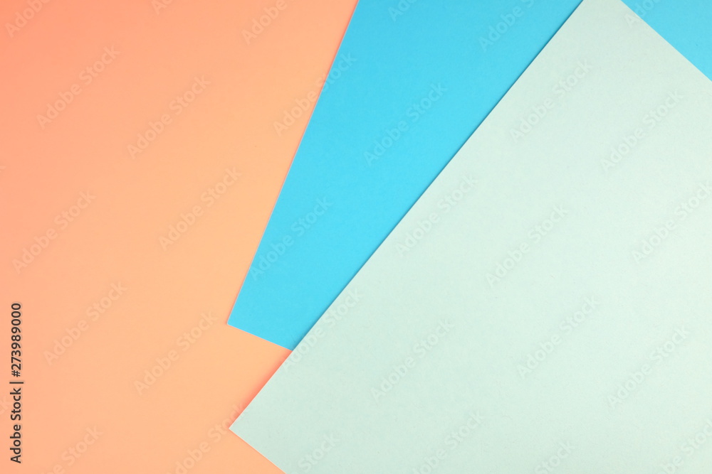 Poster abstract color background. paper blanks on a table. office minimalism style concept. empty space for