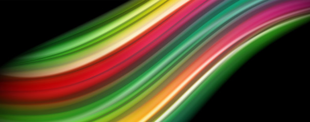 Flowing liquid colors - modern colorful flow poster. Wave liquid shapes. Art design for your design project