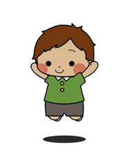 ジャンプをしているかわいい子ども