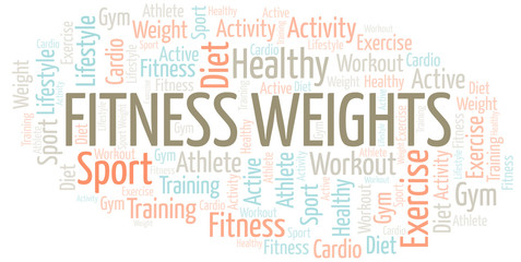 Fitness Weights word cloud. Wordcloud made with text only.