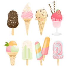 sweet ice cream, isolated. vector