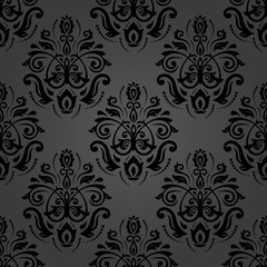 Classic seamless vector pattern. Damask orient dark ornament. Classic vintage background. Orient ornament for fabric, wallpaper and packaging