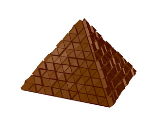 Abstract futuristic pyramid. Isolated on white. 3d Vector illustration.