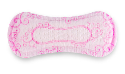 The close up of woman hygiene protection on white background with clipping path