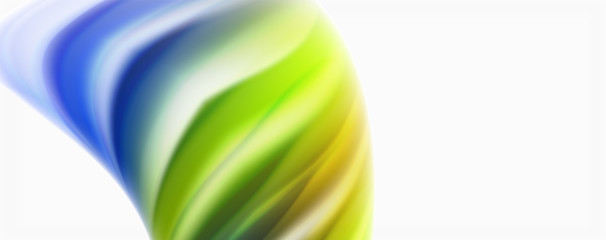 Modern Liquid color flow on white - colorful flow poster. Techno Wave Liquid shape in white color background. Design for your design project