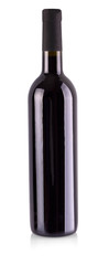 The red wine bottle isolated over white background