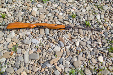 air rifle lying on the ground