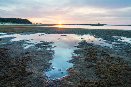 Morgenrot am Snowy River bei Marlo in Australien