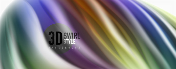 Glossy colorful liquid waves abstract background,, modern techno lines