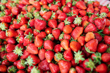 Strawberry. Fresh organic berries macro. Fruit background