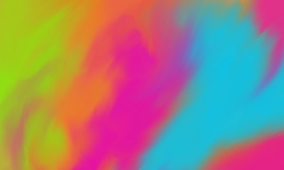 Bright neon abstract background, the effect of mixing acrylic paints. Fresh fashionable colors, a contrasting combination of shades. Shades of blue, red, orange, yellow.