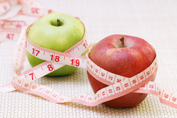 Apples and flexible ruler as a concept of dieting and weight control	