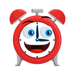 alarm clock kawaii comic character