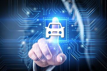 Fototapeta na wymiar Smart car internet autonomous automobile business concept.