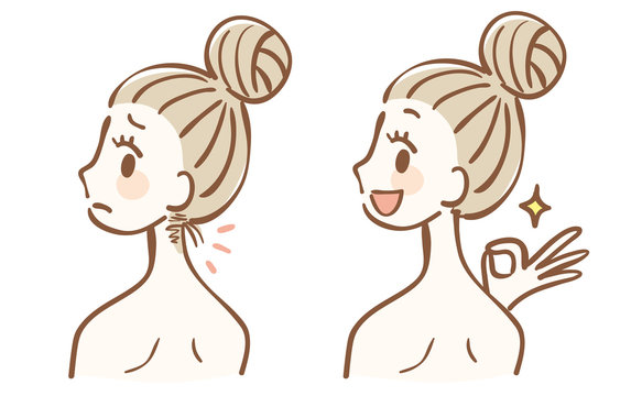 うなじの脱毛 ビフォーアフター Stock ベクター Adobe Stock