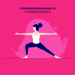 Warrior Yoga Pose Vector Illustration