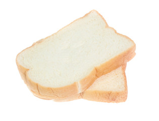 slice of bread on white background
