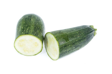 Fresh zucchini on white backgruond