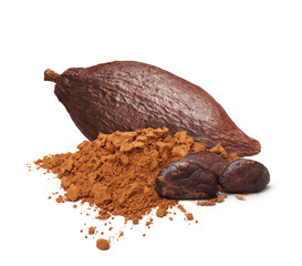 Cacao beans and powder isolated