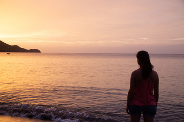 sunset at guanacaste beach in costa rica