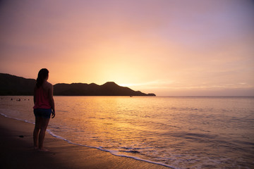 sunset at guanacaste beach in costa rica