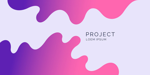 Bright poster with dynamic waves. Vector illustration in minimal style