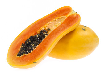 papaya isolated on a white background