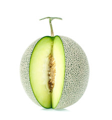 green melon isolated on white background