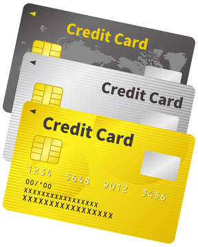 クレジットカードのイメージイラスト（3枚）