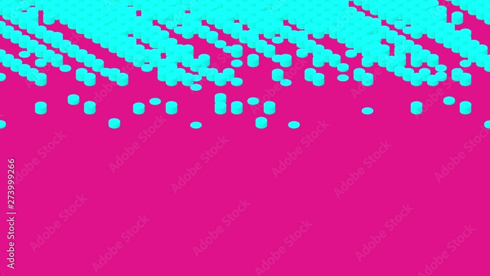 Poster cylinder box 3d virtual isometric shuffle wave pattern, blockchain technology concept design illustr