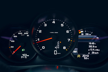 Modern car dashboard with backlight 