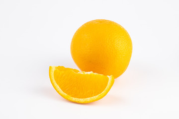 Healthy fresh orange on white background