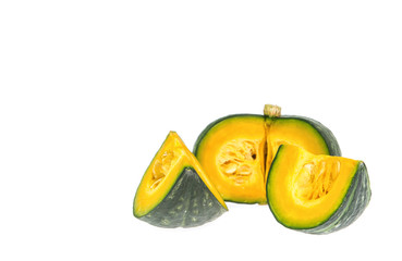 Green pumpkin isolated on the white background