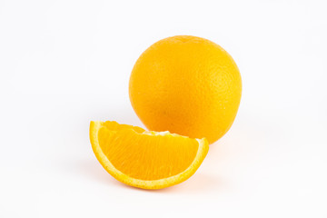 Healthy fresh orange on white background