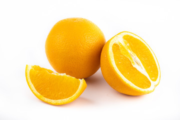 Healthy fresh orange on white background