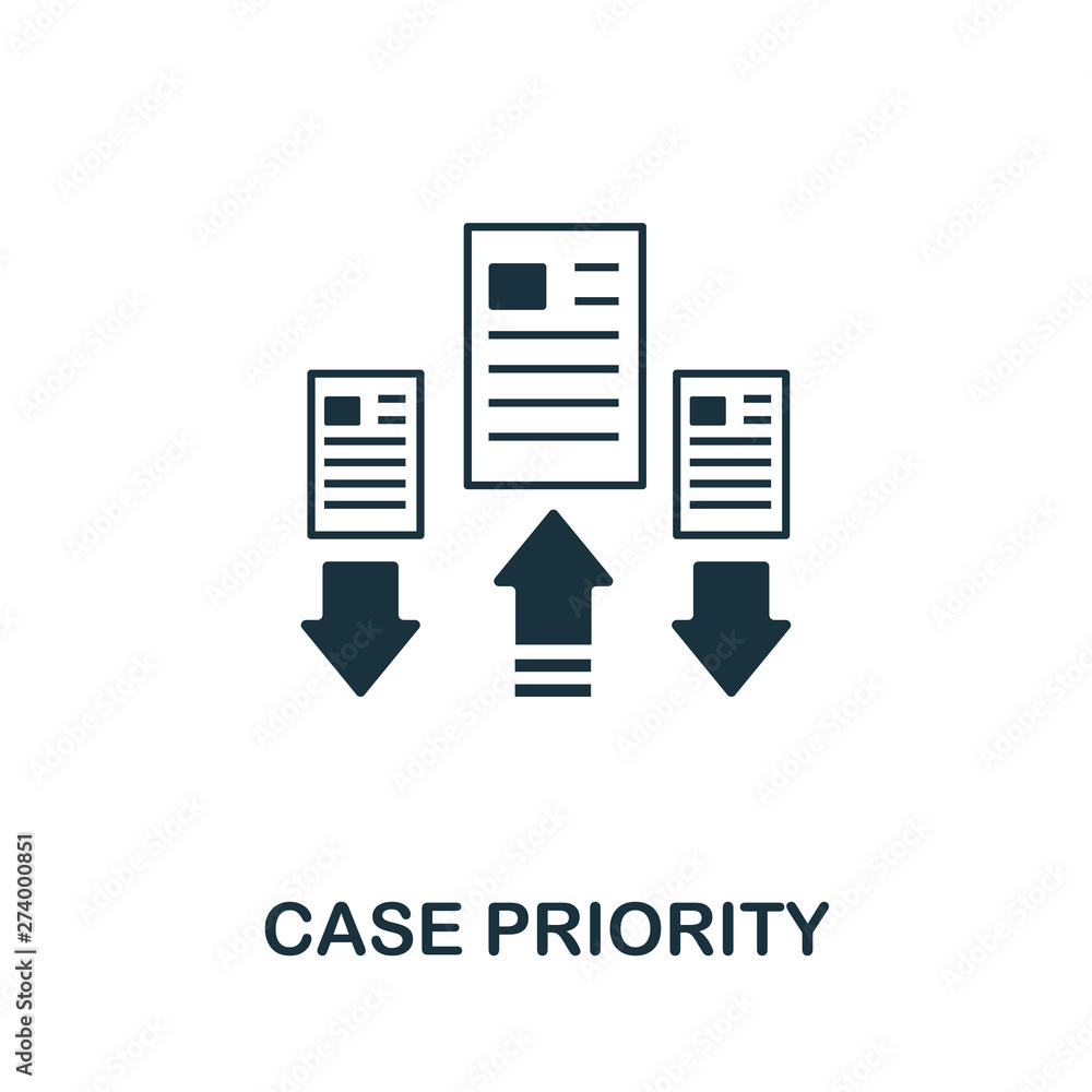 Aufkleber case priority vector icon symbol. creative sign from icons collection. filled flat case priority ico