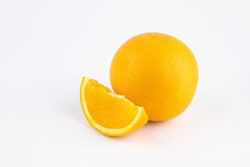 Healthy fresh orange on white background