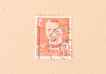 DENMARK - CIRCA 1980: A stamp printed in Denmark shows the king, circa 1980