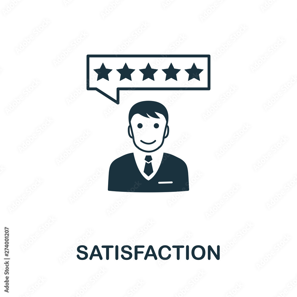 Poster satisfaction vector icon symbol. creative sign from icons collection. filled flat satisfaction icon 