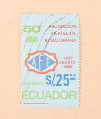 ECUADOR - CIRCA 1980: A stamp printed in Ecuador shows it's value, circa 1980